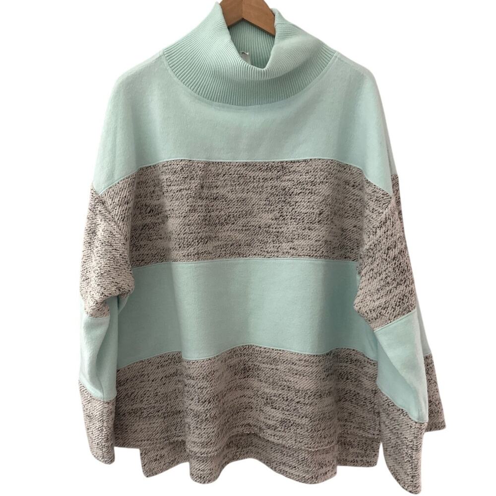 Daily Practice By Anthropologie Oversized Striped Sweater Mint Size Large - Picture 5 of 12